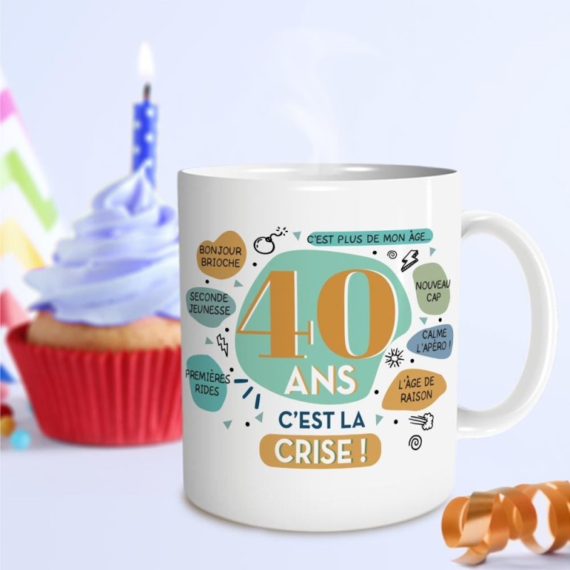 Mug Anniversaire Cadeau Ans C Est La Crise