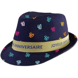 Chapeau borsalino bleu - Cadeau 40ans