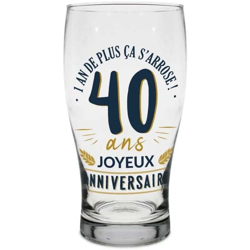 Verre à bière 40aine - Cadeau anniversaire 40 ans