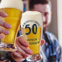 Verre à bière 50 ans - Cadeau humoristique pour la 50aine