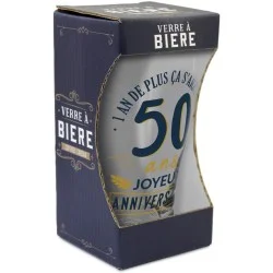 Verre à bière 50 ans - Cadeau humoristique pour la 50aine