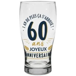 Verre à bière 60 ans - Cadeau d'anniversaire 60aine