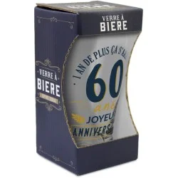 Verre à bière 60 ans - Cadeau d'anniversaire 60aine