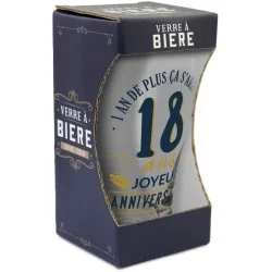 Verre à bière 18 ans ça s'arrose - Cadeau Rigolo