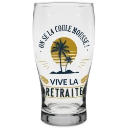 Verre à bière retraite "on se la coule mousse" - Cadeau Rigolo