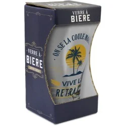 Verre à bière retraite "on se la coule mousse" - Cadeau Rigolo