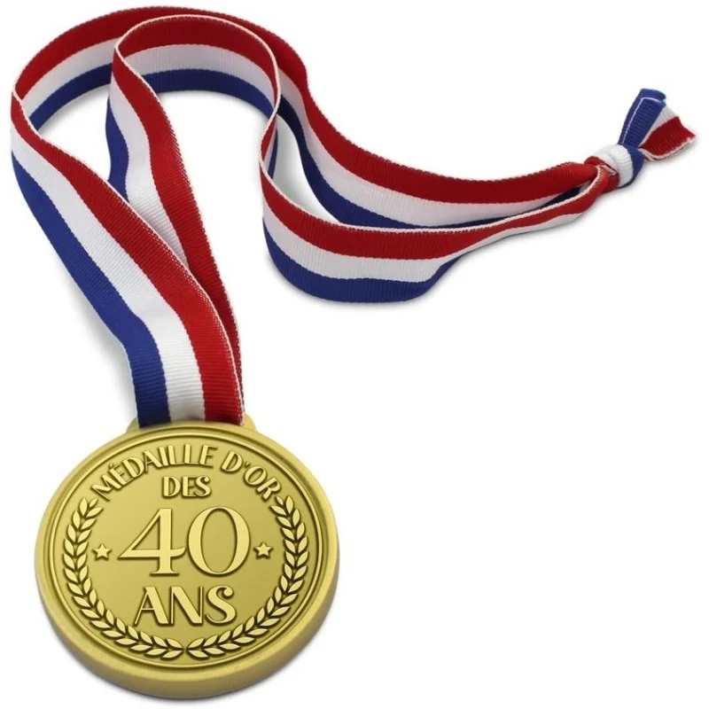 Médaille d'or 40 ans - Cadeau Rigolo