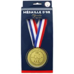 Médaille d'or 40 ans - Cadeau Rigolo