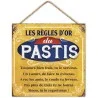 Plaque métal "règles du pastis" 20cm