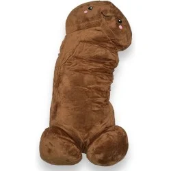 Pénis en peluche 44cm - coloris brun