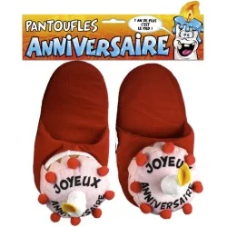 Pantoufles Gateau Joyeux Anniversaire