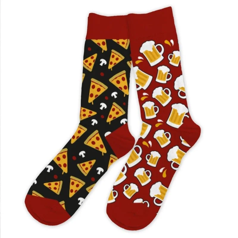 Chaussettes humoristiques Pizza/Bière