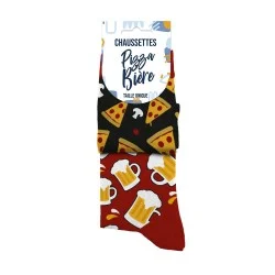 Chaussettes humoristiques Pizza/Bière