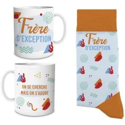 Coffret mug chaussettes frère d'exception