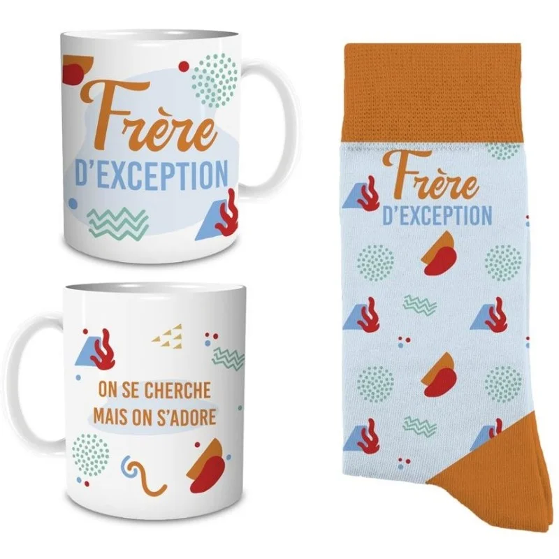 Coffret mug chaussettes frère d'exception