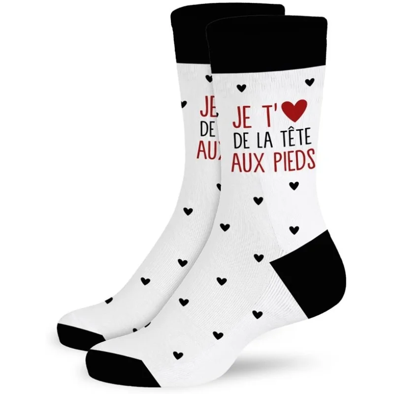 Chaussettes je t'aime de la tête aux pieds