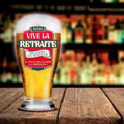 Verre à bière Vive la retraite - Il faut relâcher la pression