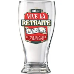 Verre à bière Vive la retraite - Il faut relâcher la pression