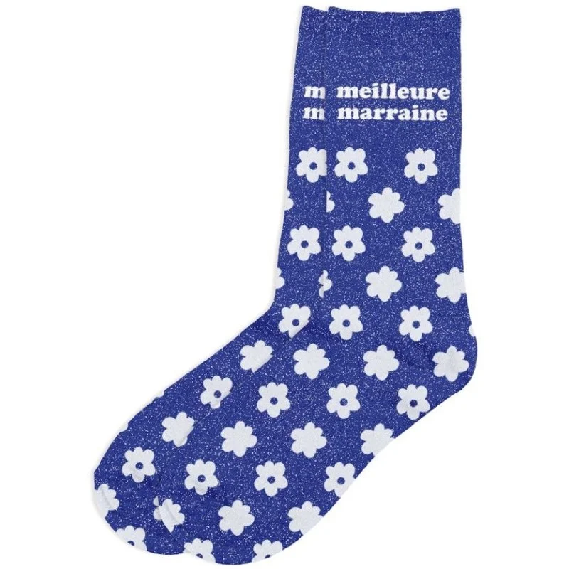 Chaussettes paillettes meilleure marraine