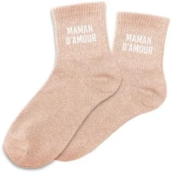 Chaussettes paillettes maman d'amour