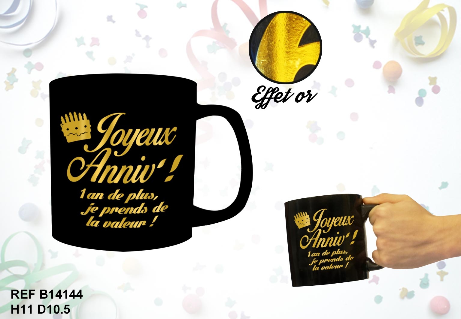 Mug Geant Or Joyeux Anniversaire