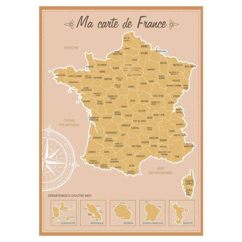 carte de france à gratter Carte de France à gratter   LES BOUTIQUES DU   Cadeau Rigolo