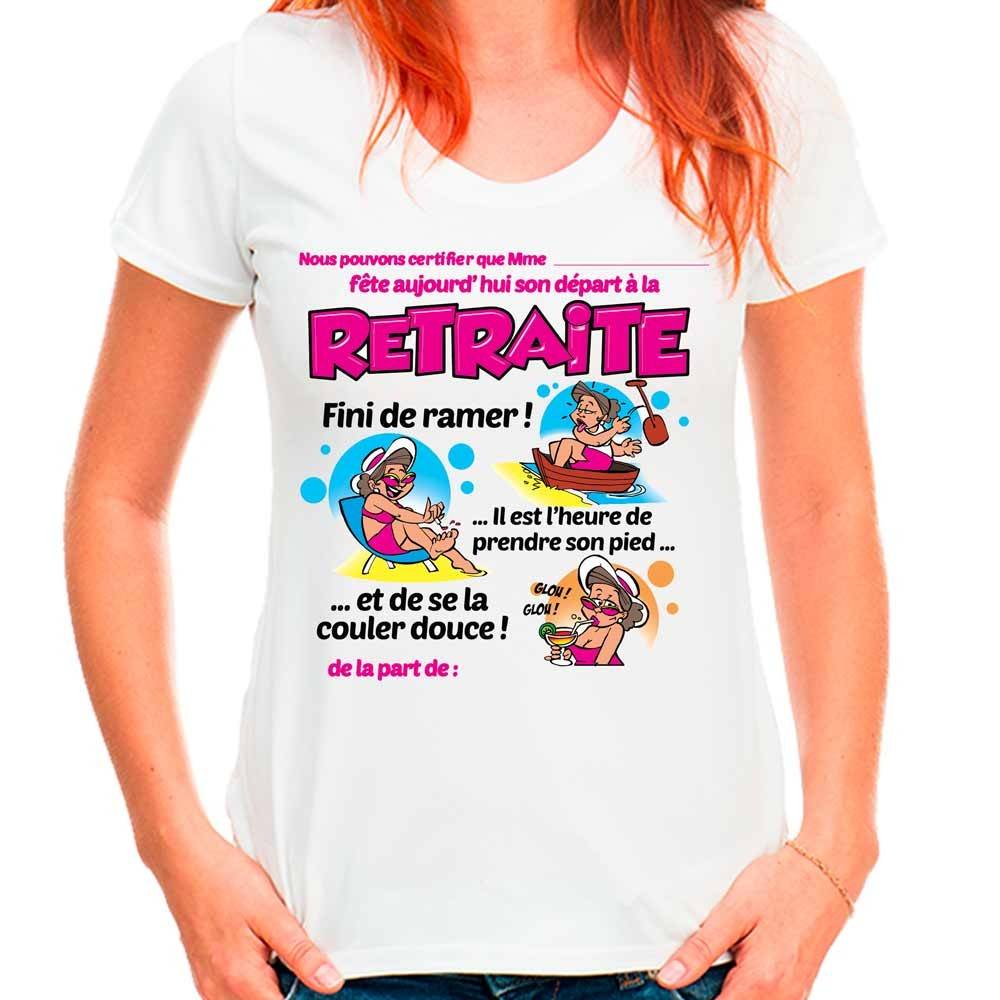 Tee Shirt Dedicace Depart Retraite Femme
