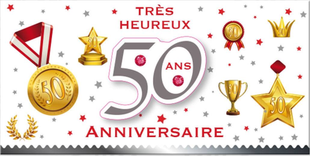 Carte D Anniversaire Format Paysage Tres Heureux Anniversaire 50 Ans