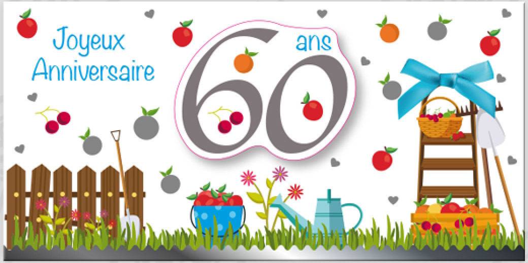 Carte D Anniversaire Format Paysage 60 Ans